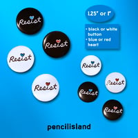 RESIST with Blue or Red Hearts