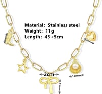 Image 3 of 18K Gold Plated Multi Charm Necklace 