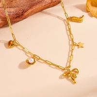 Image 1 of 18K Gold Plated Multi Charm Necklace 
