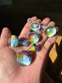 Image 1 of Opal gazer rainbow mushroom pendy