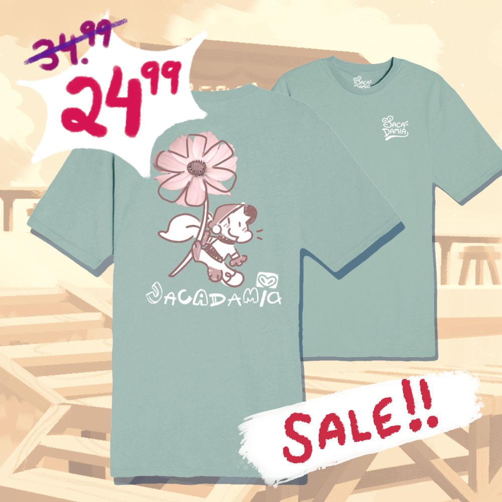 Image of Flower Macamo T-Shirt - Seafoam Green