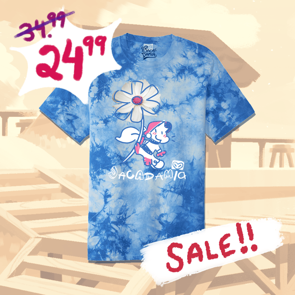 Image of Flower Macamo Tee - Tie-Dye Crystal Sky Blue