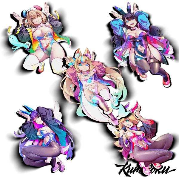 Image of Summer Bunny Waifus! Holographic