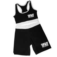 FNE CLASSIC LOGO SPORTS BRA & SHORTS SET - (BLACK/WHITE)