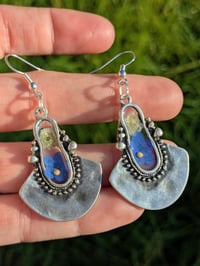 Image 1 of Tribal Blue Narcissus Earrings