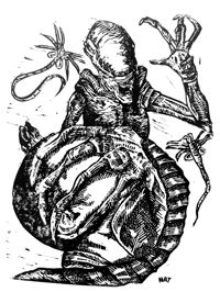 Alien Romulus Inspired Relief Print