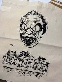 Image 2 of Beetlejuice Snake form + Beetlejuice Grave Stone Screenprinted Tote Bag