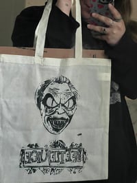 Image 3 of Beetlejuice Snake form + Beetlejuice Grave Stone Screenprinted Tote Bag