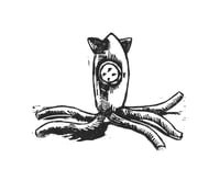 Coraline's Squid Toy Relief Print 