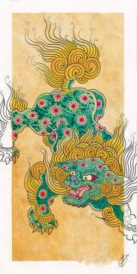 Image 2 of Shishi Watercolor Painting (10x20") Original