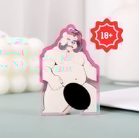 Image 1 of White Bear – 2'' Double-Sided Rainbow Acrylic Charm with Iridescent Keychain