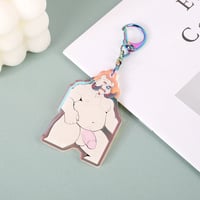 Image 3 of White Bear – 2'' Double-Sided Rainbow Acrylic Charm with Iridescent Keychain