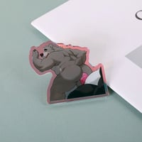 Image 4 of Bear – 2'' Red Rainbow Acrylic Pin with Black Heart Clutch