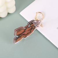 Image 5 of Fox – 2.5'' Double-Sided Red Rainbow Acrylic Charm with Gold Keychain