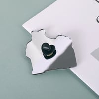 Image 5 of Fox x White Bear – 2'' Acrylic Mirror Pin with Front Epoxy and Black Heart Clutch