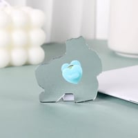 Image 5 of Blue Dog – 2'' Acrylic Mirror Pin with Front Epoxy and Sky Blue Heart Clutch