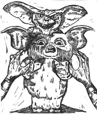 Gremlins & Gizmo Relief Print