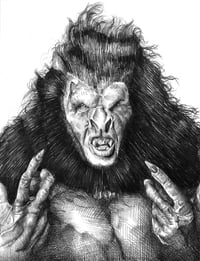 Dracula's Werewolf Form Drawing Print