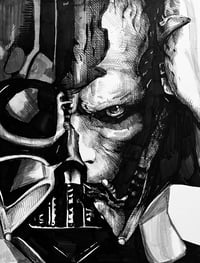 Anakin under the Vader mask drawing print