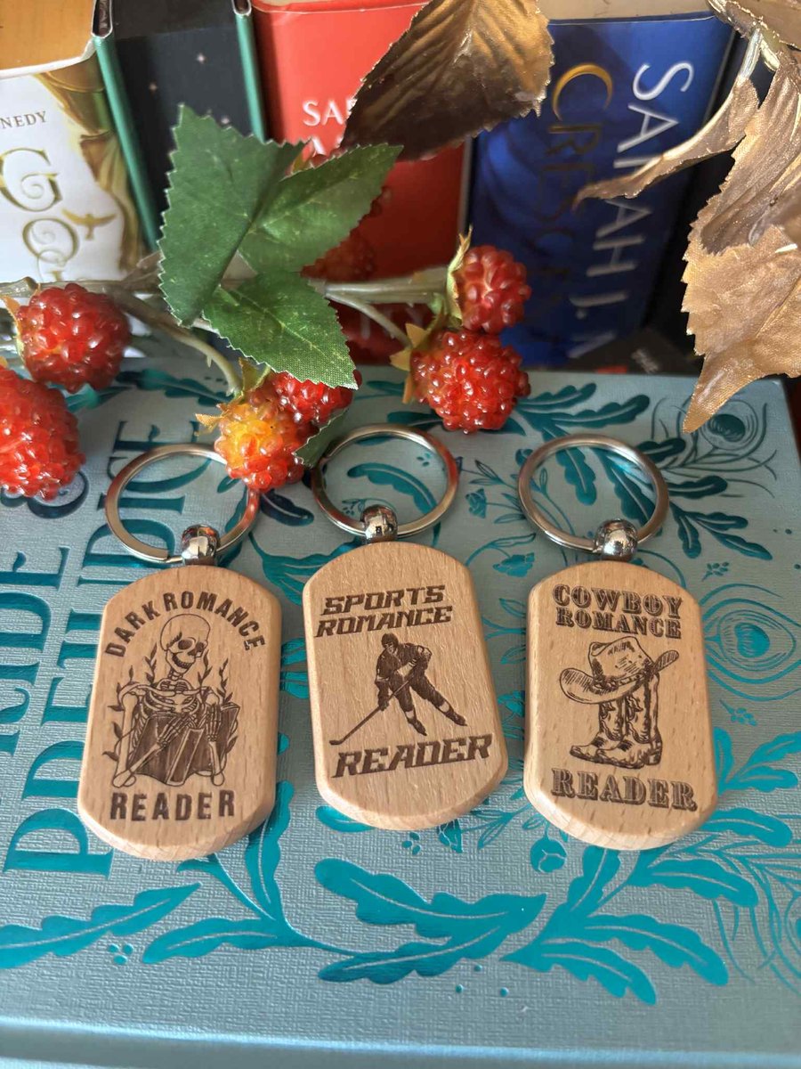 Image of Wooden laser engraved reader themed key chain