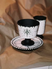 Image 1 of 【Flickering Star】 Large Stemmed Glass Candle