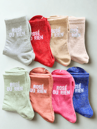 Chaussettes hautes à paillettes "ROSE OU RIEN"