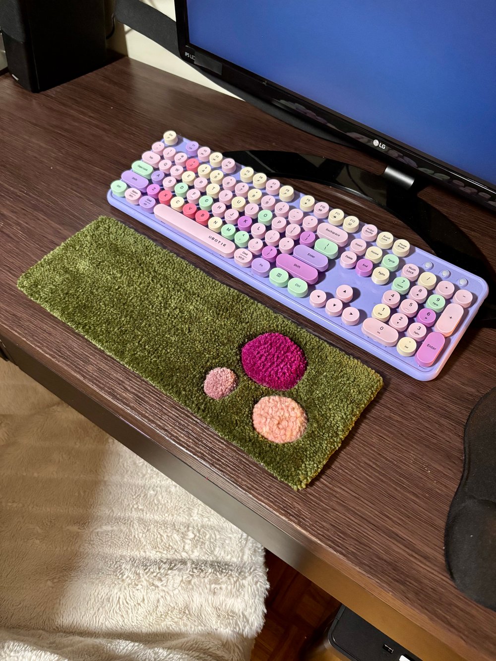 Image of 3D Mushroom Desk Rug – Purple Pink