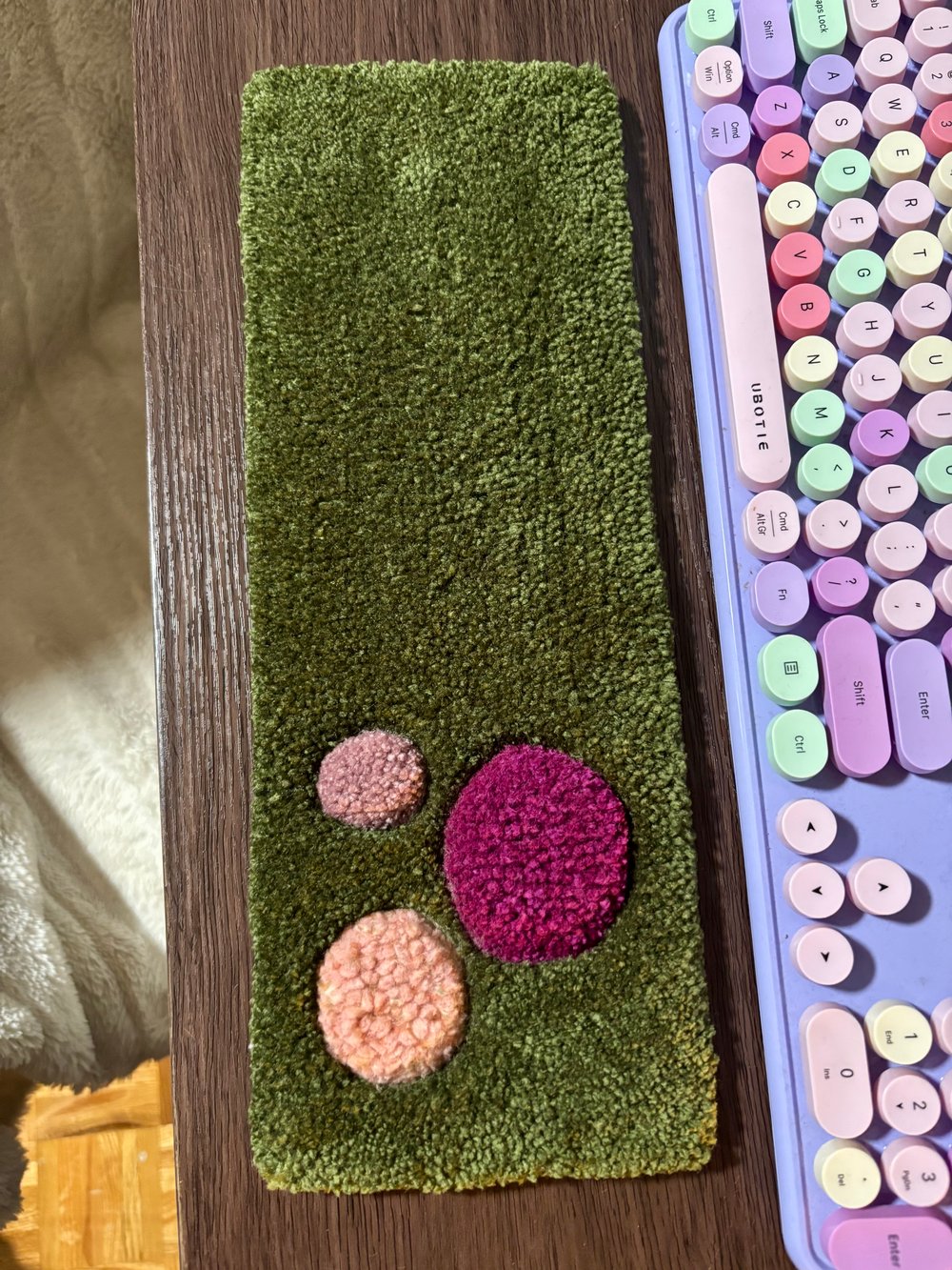 Image of 3D Mushroom Desk Rug – Purple Pink