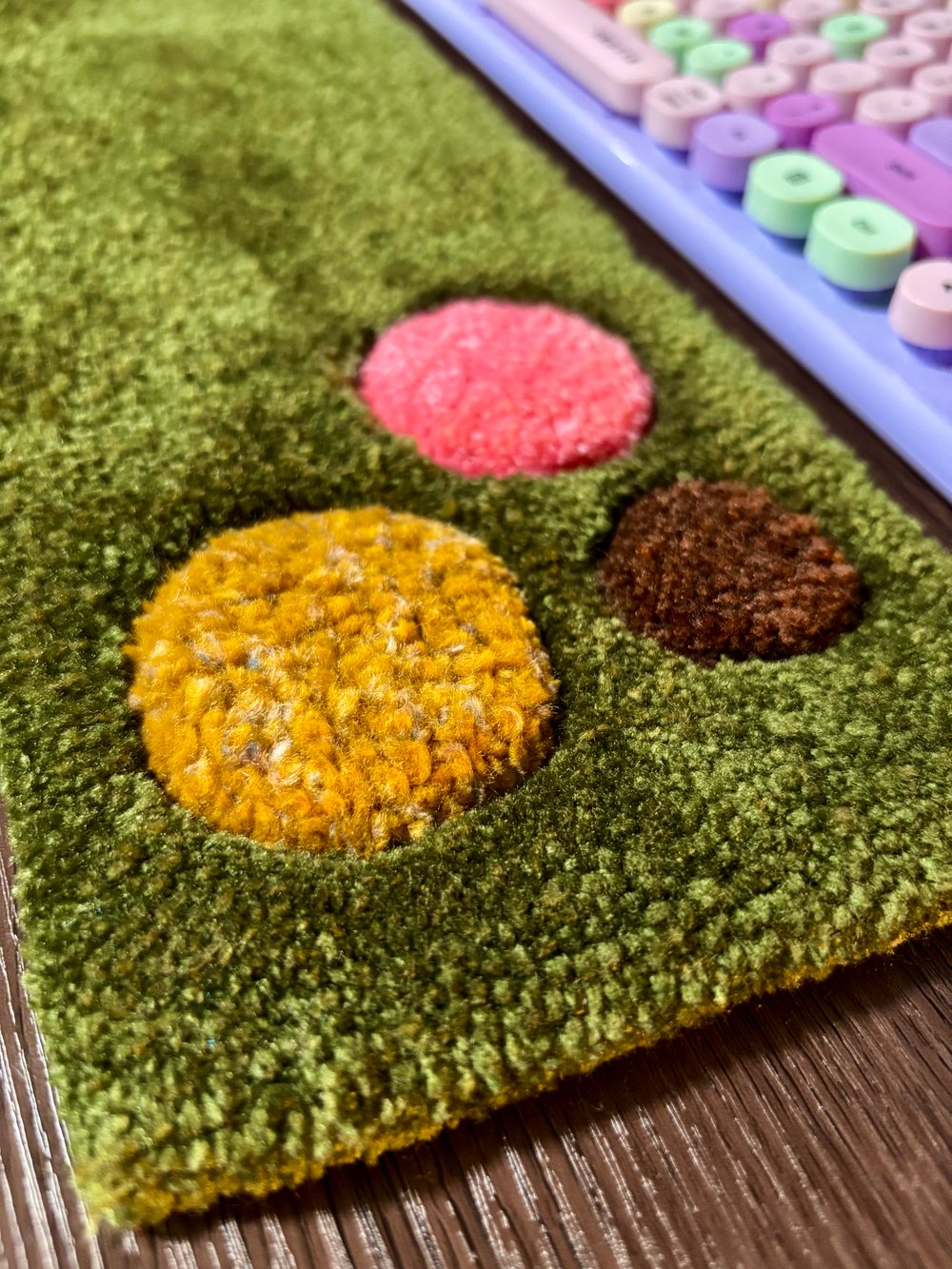 Image of 3D Mushroom Desk Rug – Brown & Gold