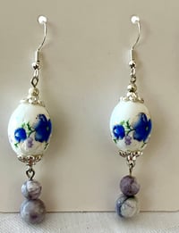 Porcelain and Jasper Drop Earings