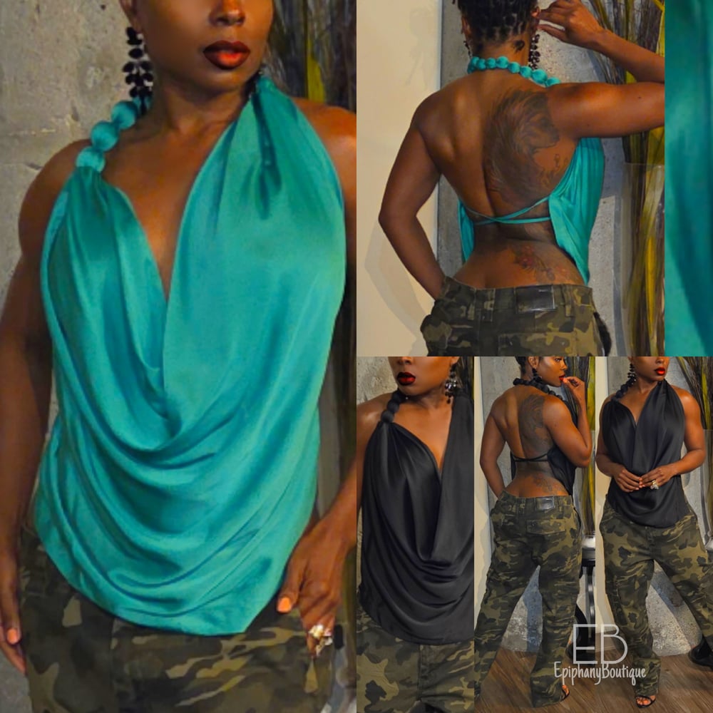 Image of The Bria' Top: Green & Black