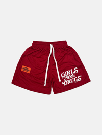 Image 1 of GIRLS ARE DRUGS® MESH SHORTS - RED