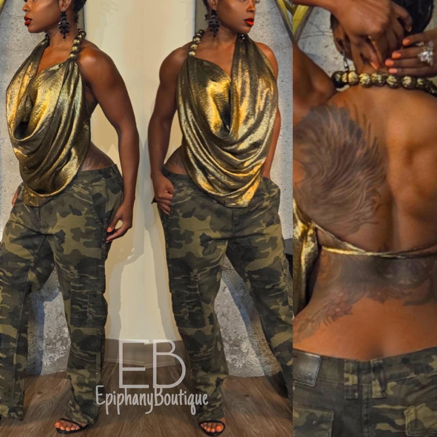 Image of The Bria' Top: Metallic Gold