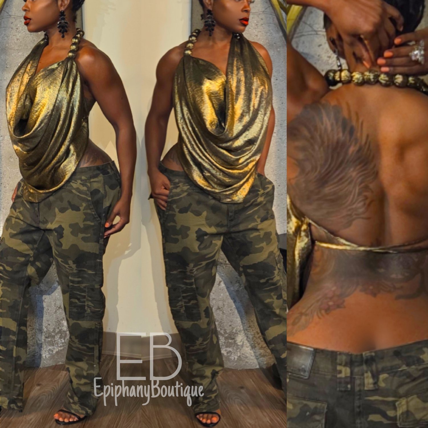 Image of The Bria' Top: Metallic Gold