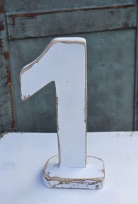 Image 1 of Handmade wooden number 1 white 1
