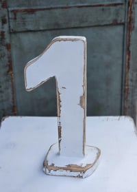 Image 2 of Handmade wooden number 1 white 1