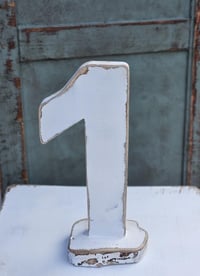 Image 4 of Handmade wooden number 1 white 1