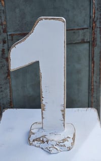 Image 1 of  Handmade wooden number 1 white 1A