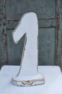 Image 1 of   Handmade wooden number 1 white 1B