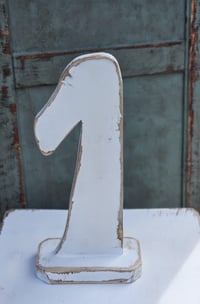 Image 2 of   Handmade wooden number 1 white 1B