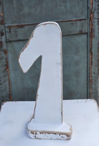 Image 3 of   Handmade wooden number 1 white 1B