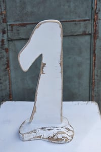 Image 4 of   Handmade wooden number 1 white 1B