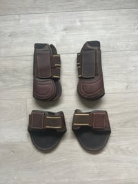 Image 1 of Set of 4 Mondega Leather Jump Boots - Large