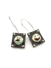 Image 1 of enameled jester earrings 