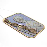 Image 4 of Handcrafted Resin and Wood Grey ET Art Panel - Gift for the Alien Lover