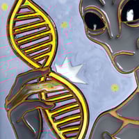 Image 5 of Handcrafted Resin and Wood Grey ET Art Panel - Gift for the Alien Lover