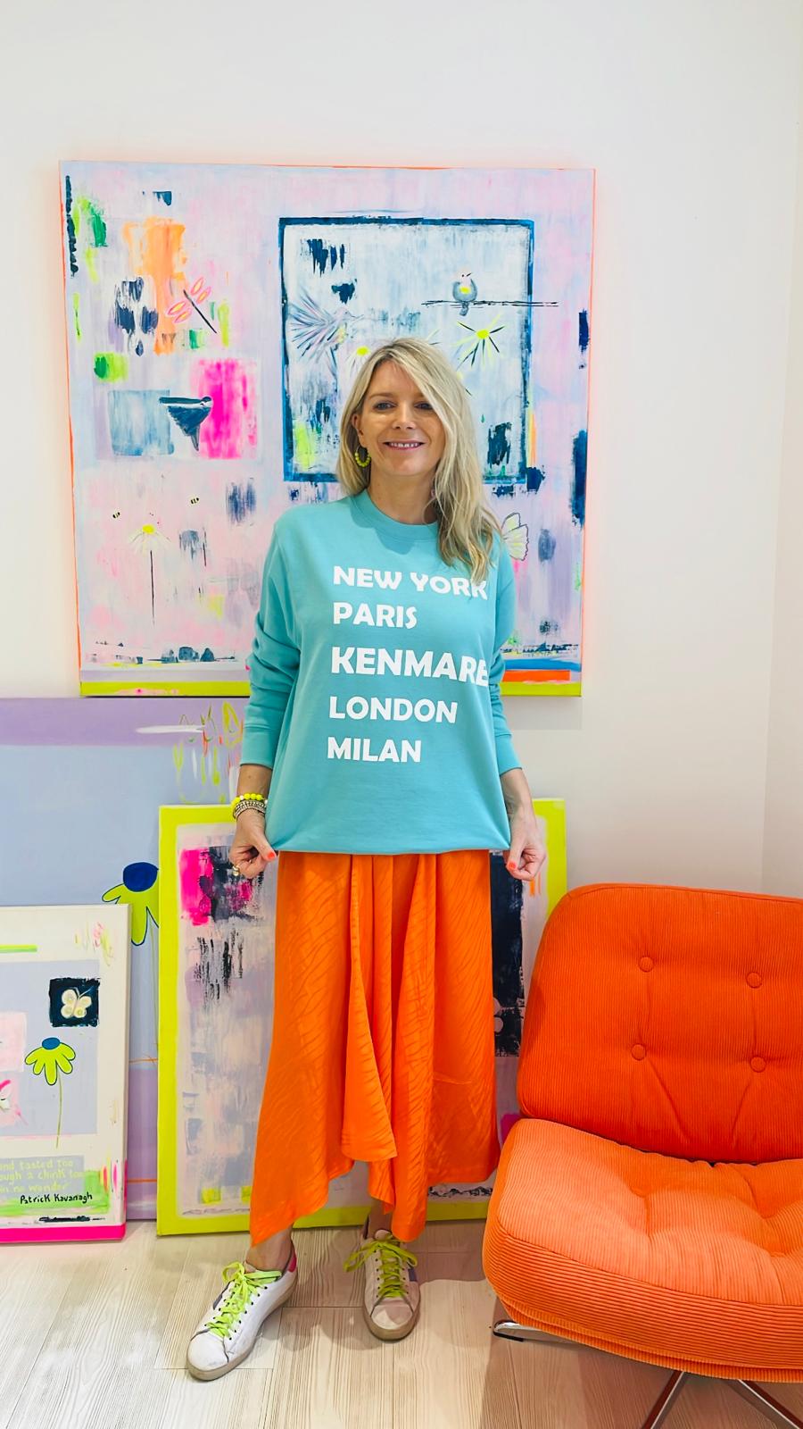 Image of Kenmare Sea Green Slogan Sweatshirt