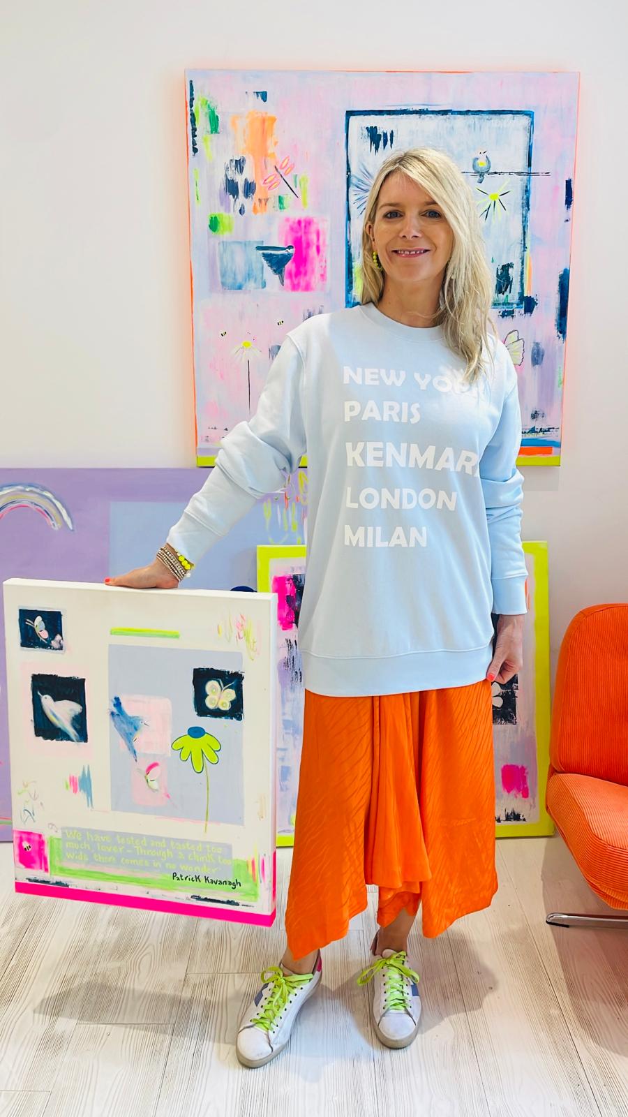 Image of Kenmare Light Blue Slogan Sweatshirt