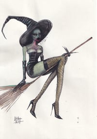 Green witch (Original watercolor )