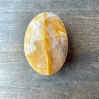 Image 1 of Golden Healer Quartz Palm Stones, Dendritic Golden Healer, For Healing, and Empowerment, 